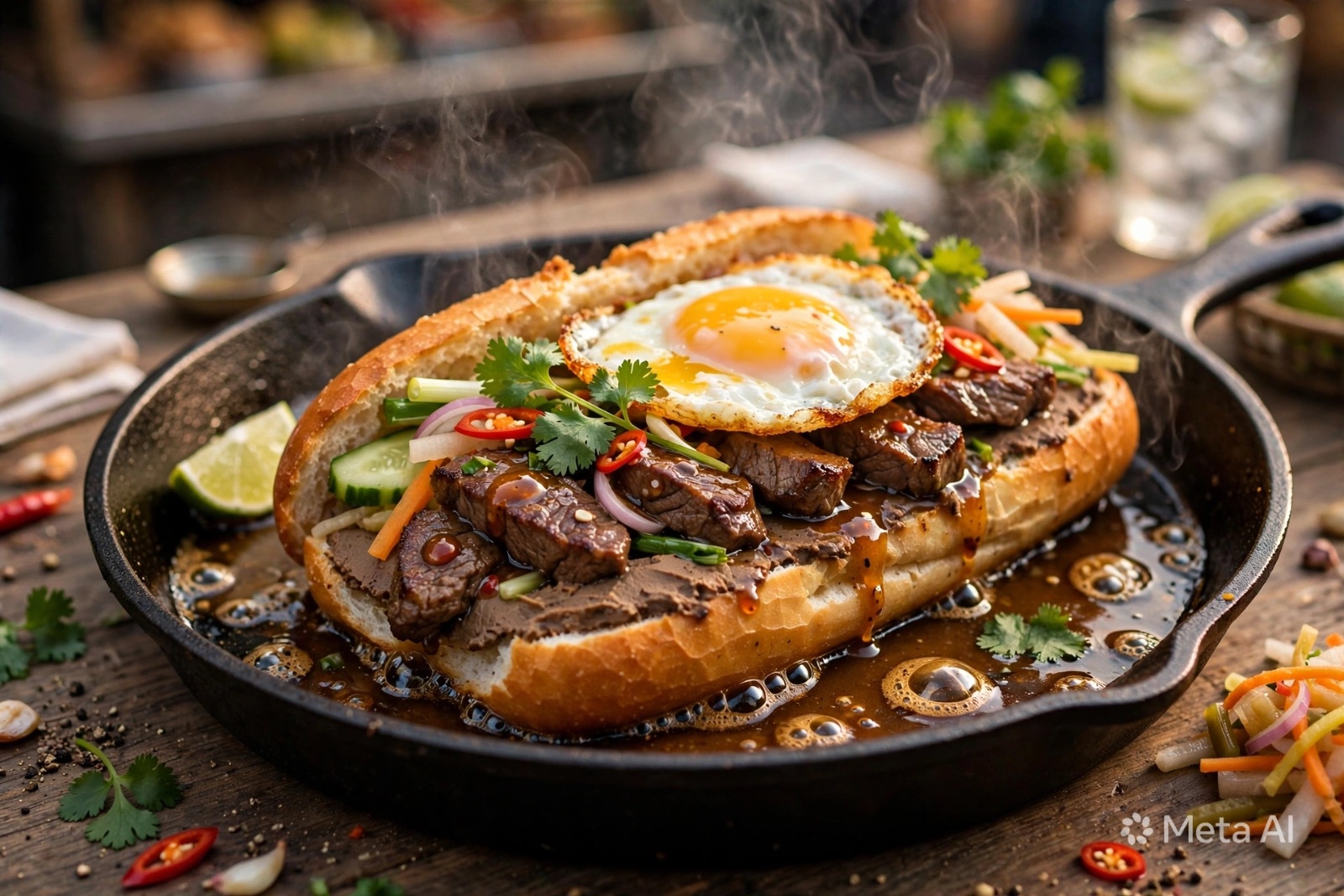 Bánh mì Bò áp chảo